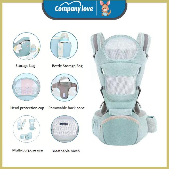 Company Love สายคล้องทารกแรกเกิดและเก้าอี้คาดเอวอเนกประสงค์: ที่นั่งที่สบาย ระบายอากาศได้ดี ปรับได้ และสามารถจัดเก็บได้