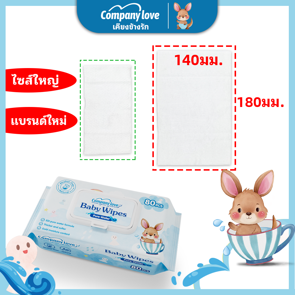 【ราคาขายส่ง】Company Love ทิชชู่เปียก 80แผ่น/ซอง Baby wipes กระดาษทิชชู่เปียก ถูกที่สุด ทิชชู่ เปียก ราคาประหยัด แพ็คใหญ่