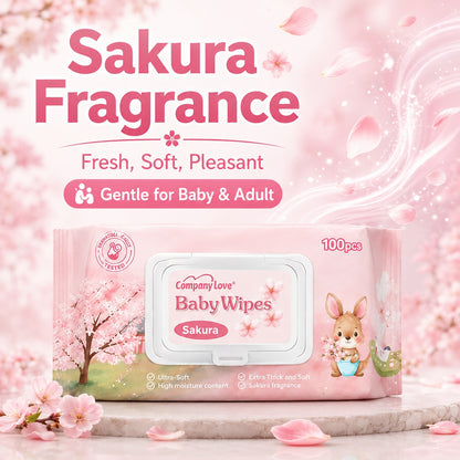 [THAILAND FREE SHIPPING] Company Love Sakura Baby Wipes 500 Sheets | 100 Sheets × 5 Packs