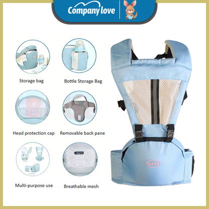 Company Love สายคล้องทารกแรกเกิดและเก้าอี้คาดเอวอเนกประสงค์: ที่นั่งที่สบาย ระบายอากาศได้ดี ปรับได้ และสามารถจัดเก็บได้