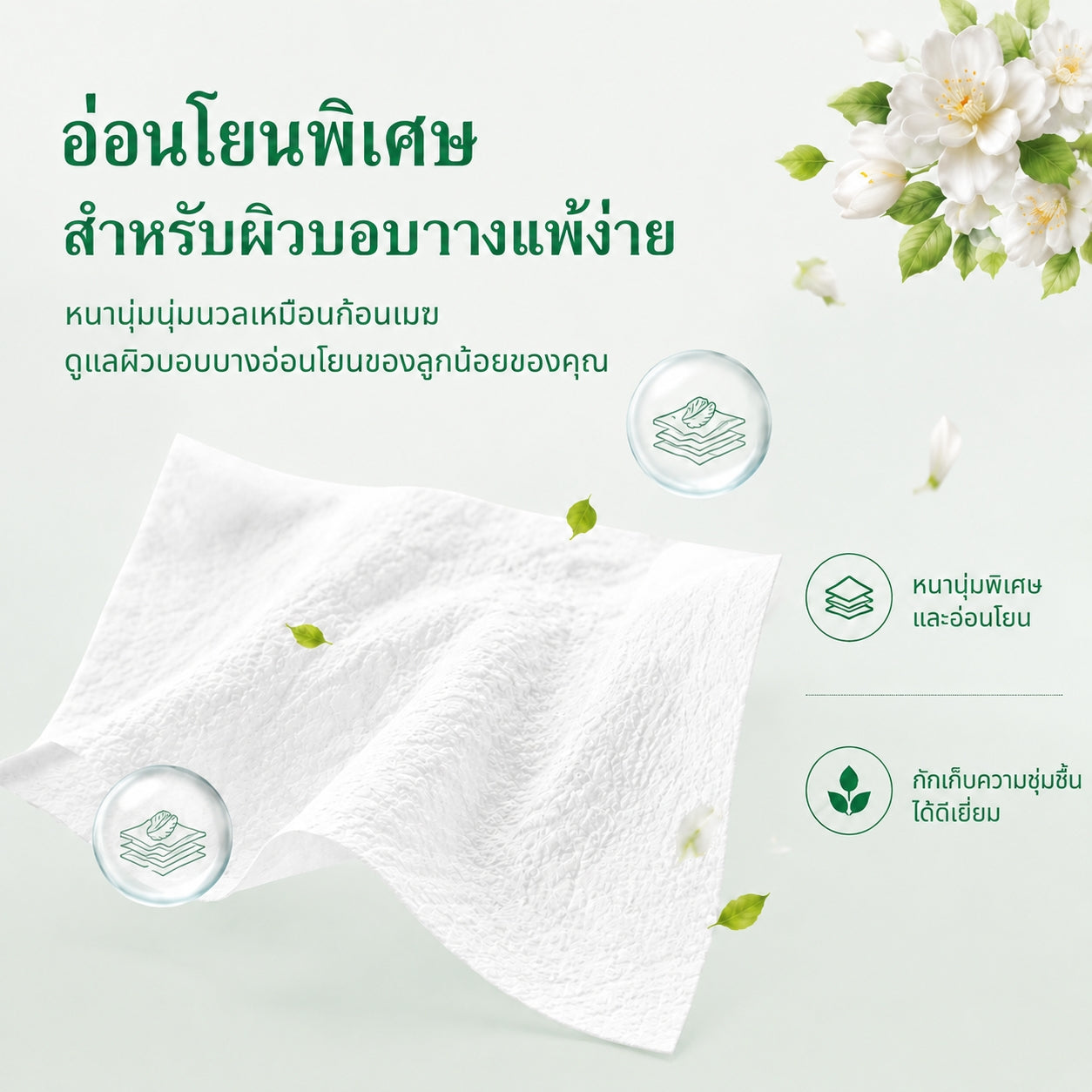 Company Love Baby Wipes ทิชชู่เปียก ห่อใหญ่ 100 แผ่น สูตรอ่อนโยน ผ้าเช็ดทำความสะอาดสำหรับเด็ก สูตรอ่อนโยน ทิชชู่เปียก เด็กผู้ชาย เด็กหญิง เด็กแรกเกิด Gardenia wipes