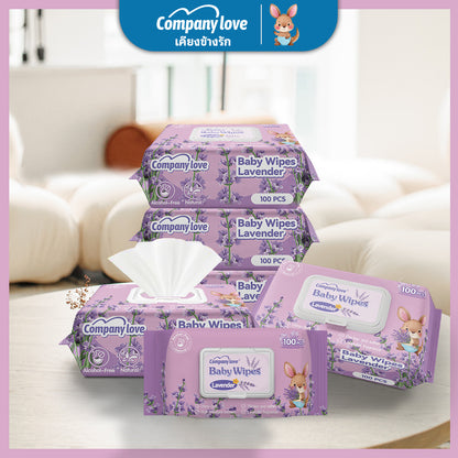 ทิชชู่เปียกเด็ก Company Love กลิ่นลาเวนเดอร์ สูตรไม่มีแอลกอฮอล์ มีฝาปิด ขนาดพกพา