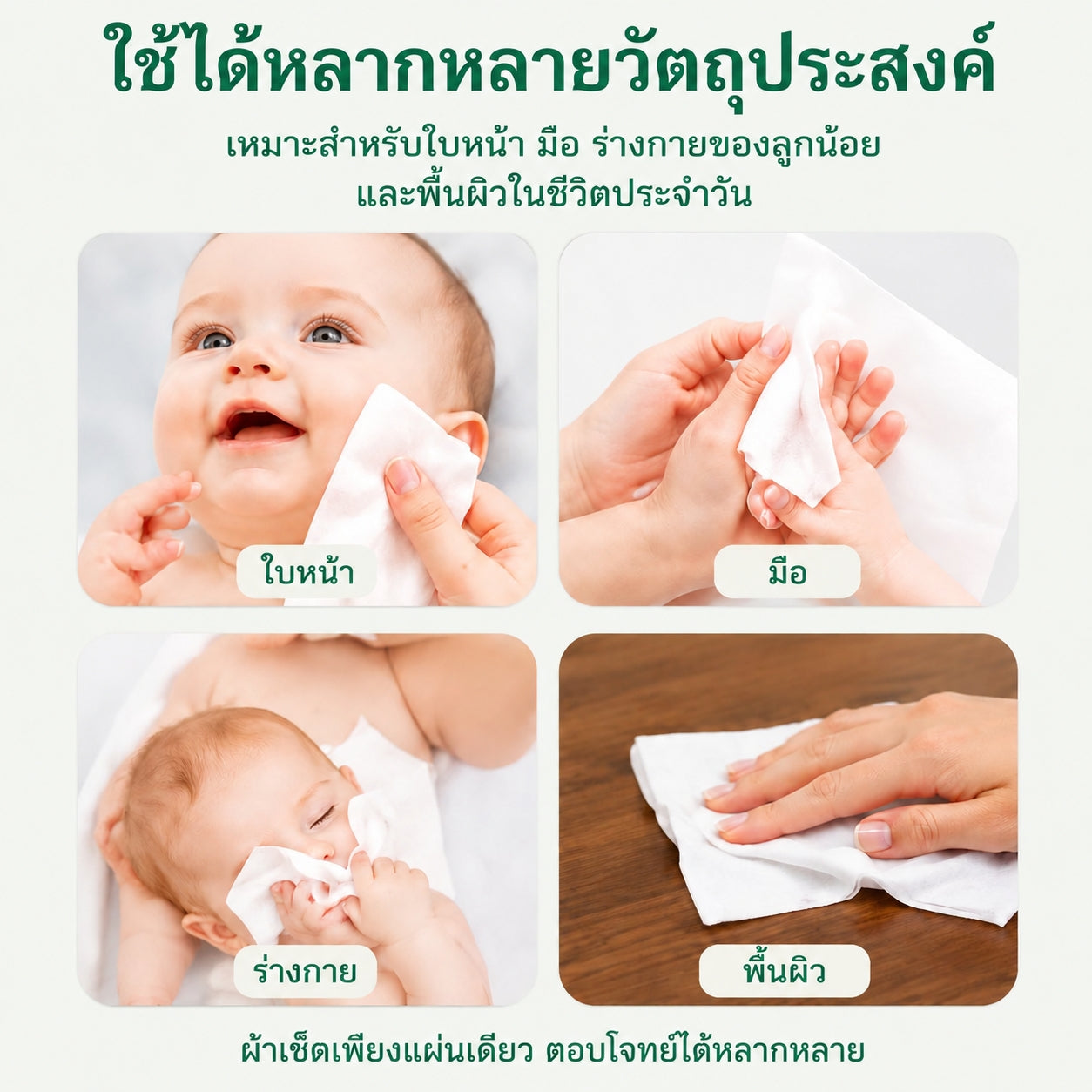Company Love Baby Wipes ทิชชู่เปียก ห่อใหญ่ 100 แผ่น สูตรอ่อนโยน ผ้าเช็ดทำความสะอาดสำหรับเด็ก สูตรอ่อนโยน ทิชชู่เปียก เด็กผู้ชาย เด็กหญิง เด็กแรกเกิด Gardenia wipes