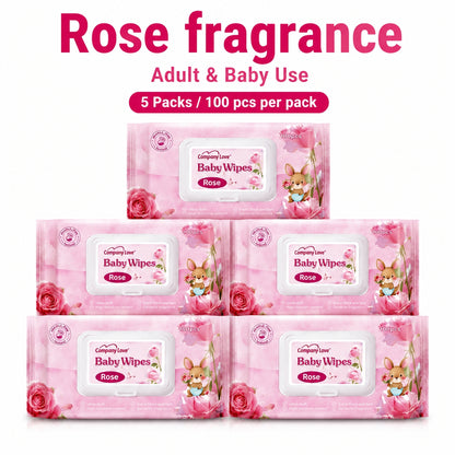Company Love Baby Wipes ทิชชู่เปียกเด็ก สูตรอ่อนโยน กลิ่นดอกกุหลาบ 100 แผ่น