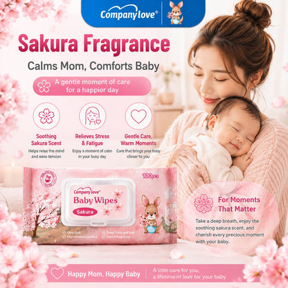 [THAILAND FREE SHIPPING] Company Love Sakura Baby Wipes 1000 Sheets | 100 Sheets × 10 Packs