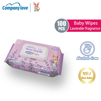 Comapny Love Baby Wipes ทิชชู่เปียกเด็ก กลิ่นลาเวนเดอร์ สูตรอ่อนโยน ไม่มีแอลกอฮอล์ มีฝาปิด 100 แผ่น