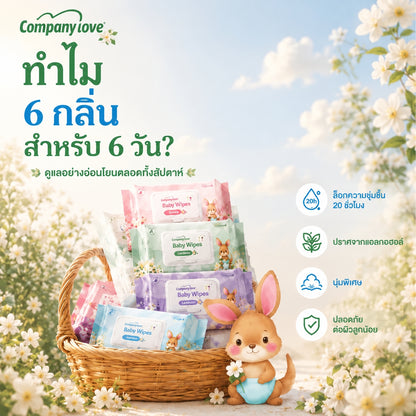 Company Love Baby Wipes 湿巾 大包装 500片 温和配方 婴儿清洁湿巾 温和配方 男童 女童 新生儿 Gardenia wipes